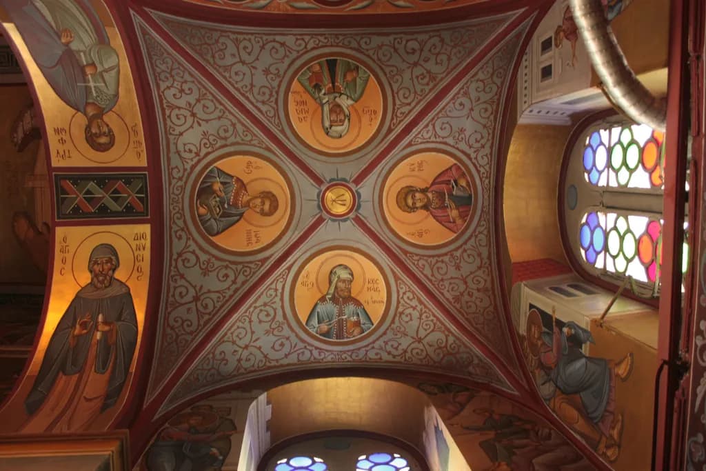 Celestial Harmony: A Vibrant Tapestry of Faith and Architecture in Iconic Ceiling Artistry