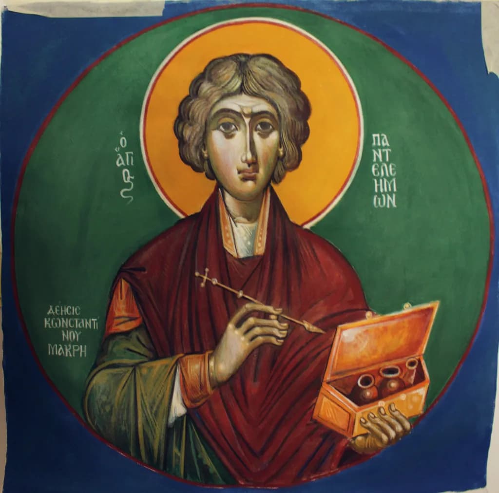 Vibrant Icon of Saint Mark: A Colorful Religious Masterpiece Celebrating Historical Artistry