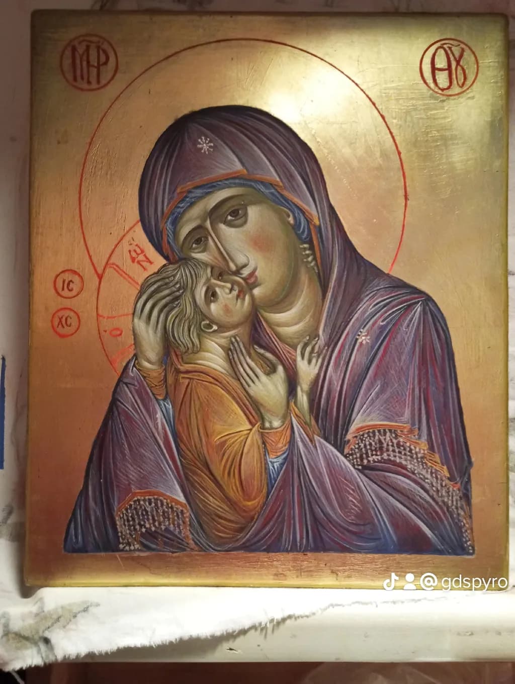 Tender Embrace: A Sacred Icon of Mother and Child