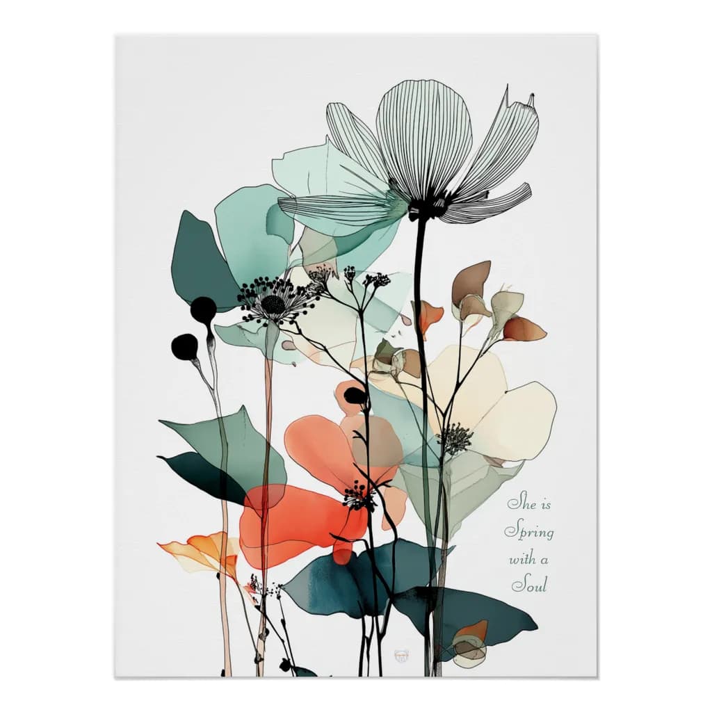 Whispers of Spring: A Delicate Floral Dance in Colorful Harmony