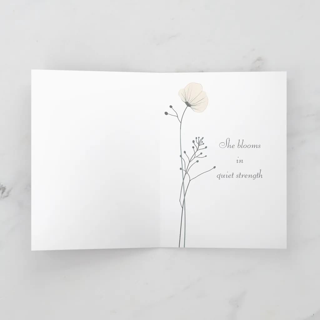 Whispers of Strength: A Minimalist Floral Journey to Serenity