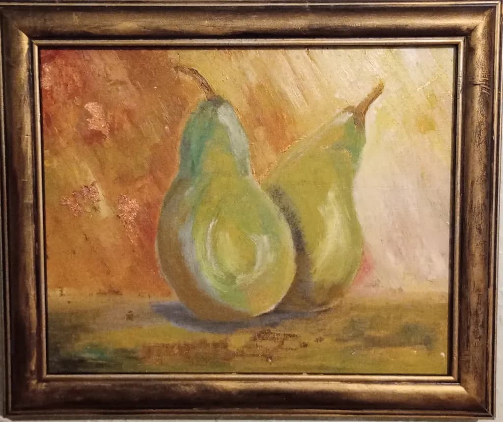 Whispers of Nature: A Serene Pair of Pears in Soft Hues