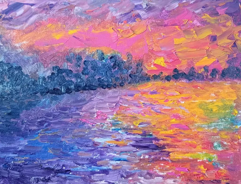 Whispers of Twilight: A Vibrant Dance of Color on Water