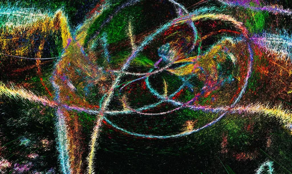 Vibrant Chaos: A Dance of Colorful Swirls in Abstract Energy