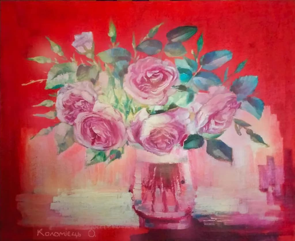 Blush Petals: A Vibrant Bouquet of Roses in Radiant Red