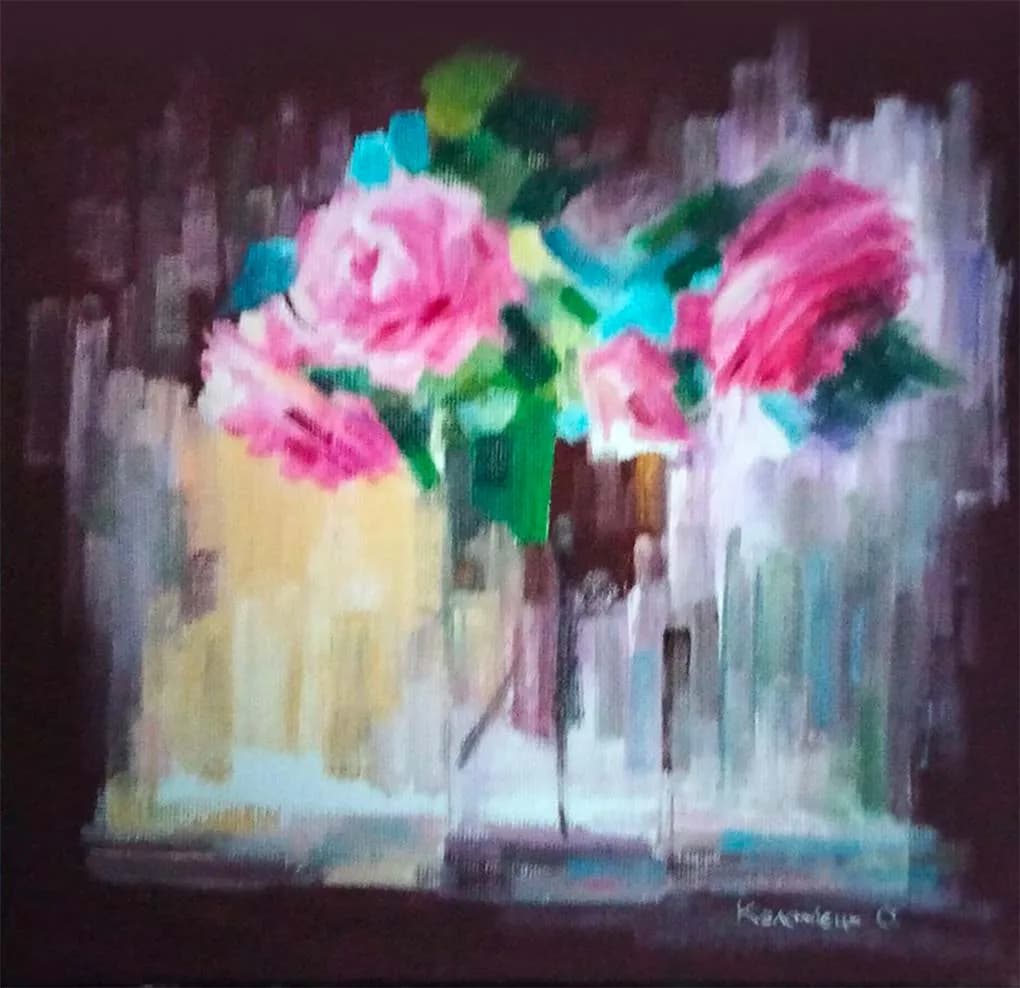 Whispers of Bloom: A Vibrant Floral Symphony in Pink and Green