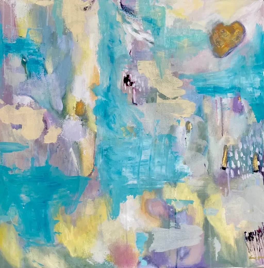 Whispers of Emotion: A Colorful Abstract Journey Through Fluid Textures and Heartfelt Expression