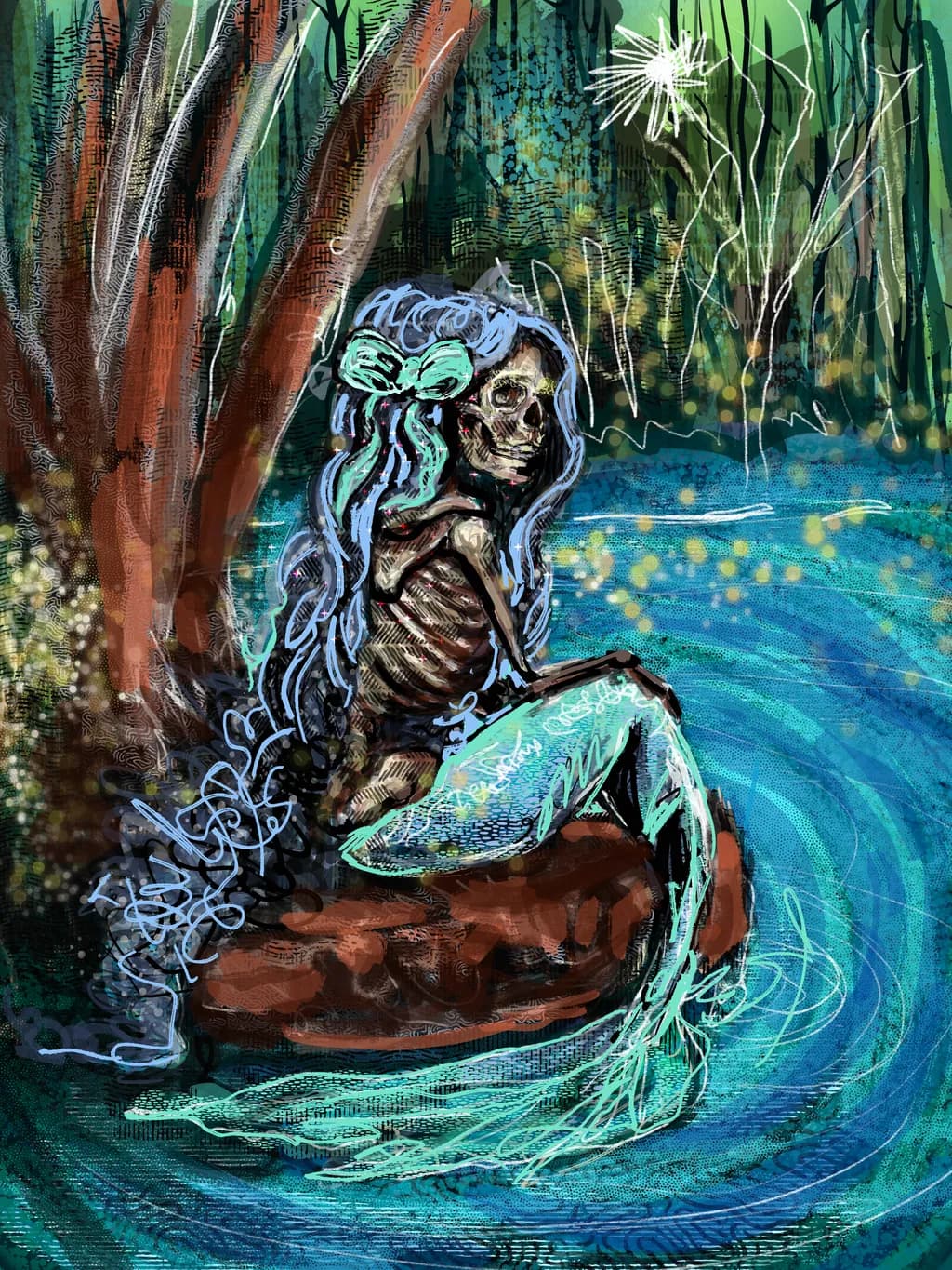 Ethereal Echoes: The Enigmatic Mermaid of the Moonlit Waters