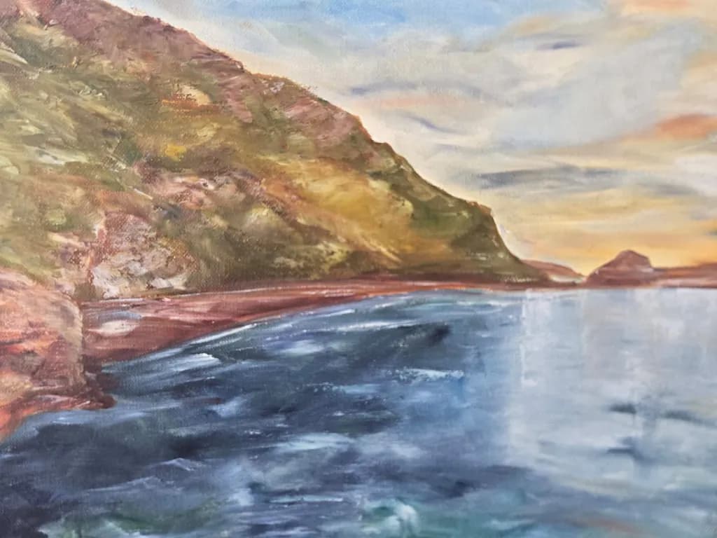 Serenity by the Shore: A Coastal Landscape at Dusk