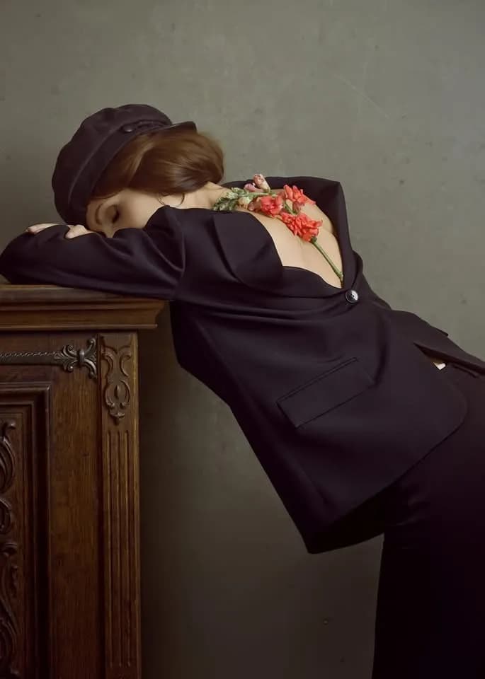 Whispers of Elegance: A Floral Embrace in Modern Fashion