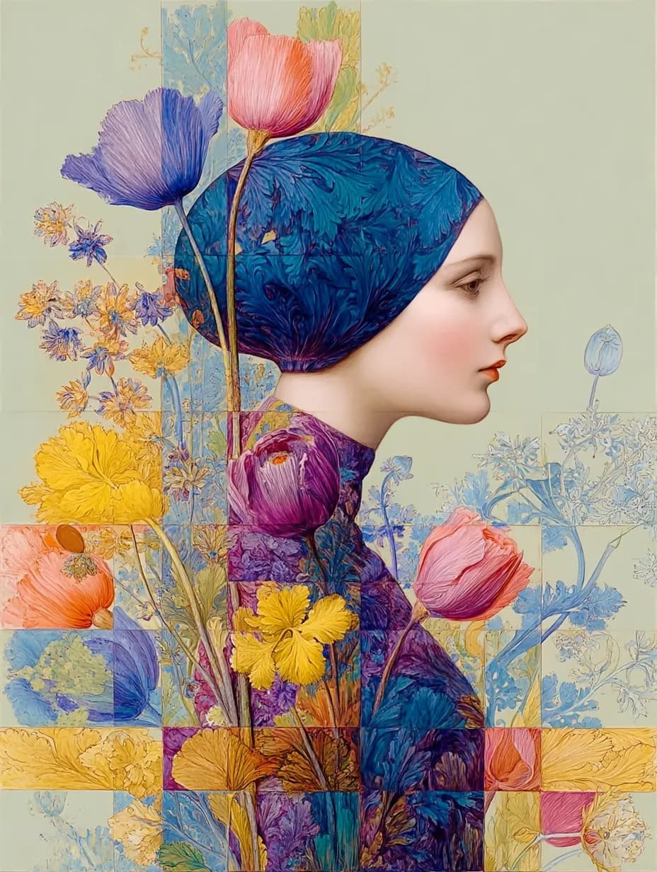 Whispers of Nature: A Floral Portrait in Vibrant Harmony