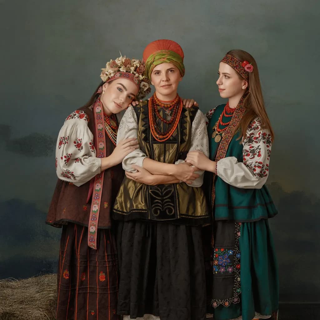 Unity in Tradition: A Portrait of Cultural Heritage and Sisterhood