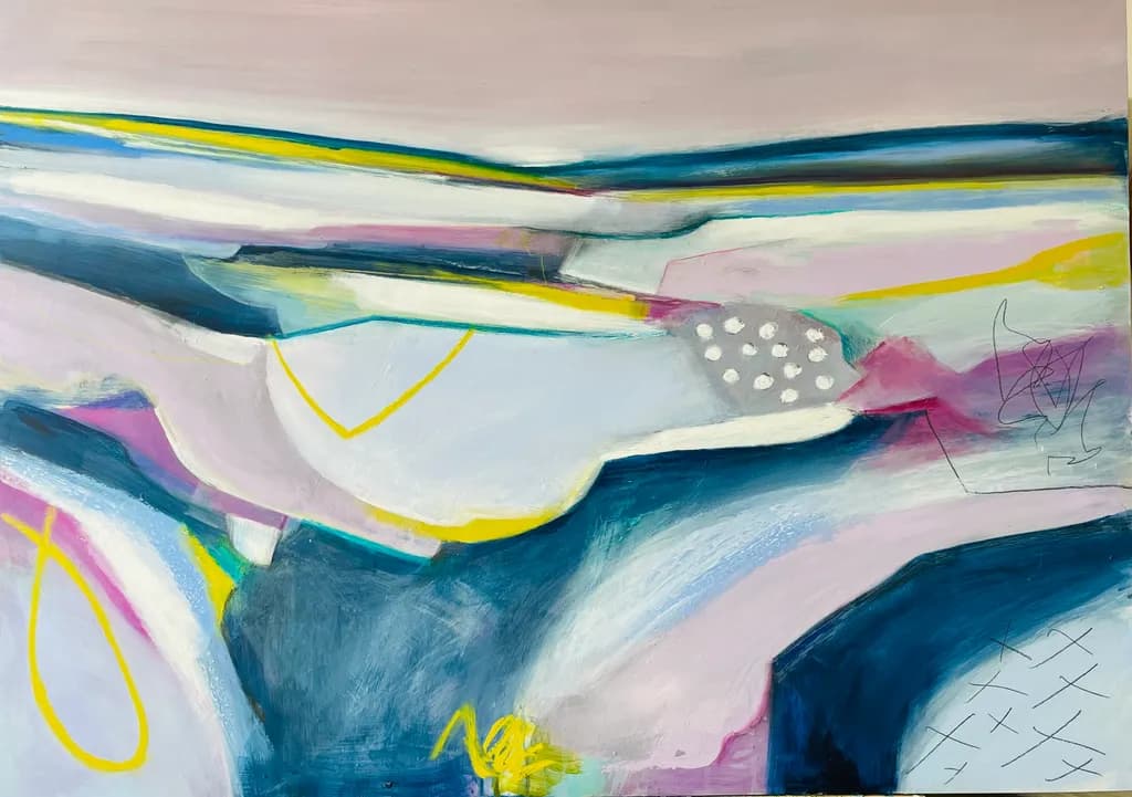 Whispers of Color: An Abstract Journey Through Fluid Landscapes