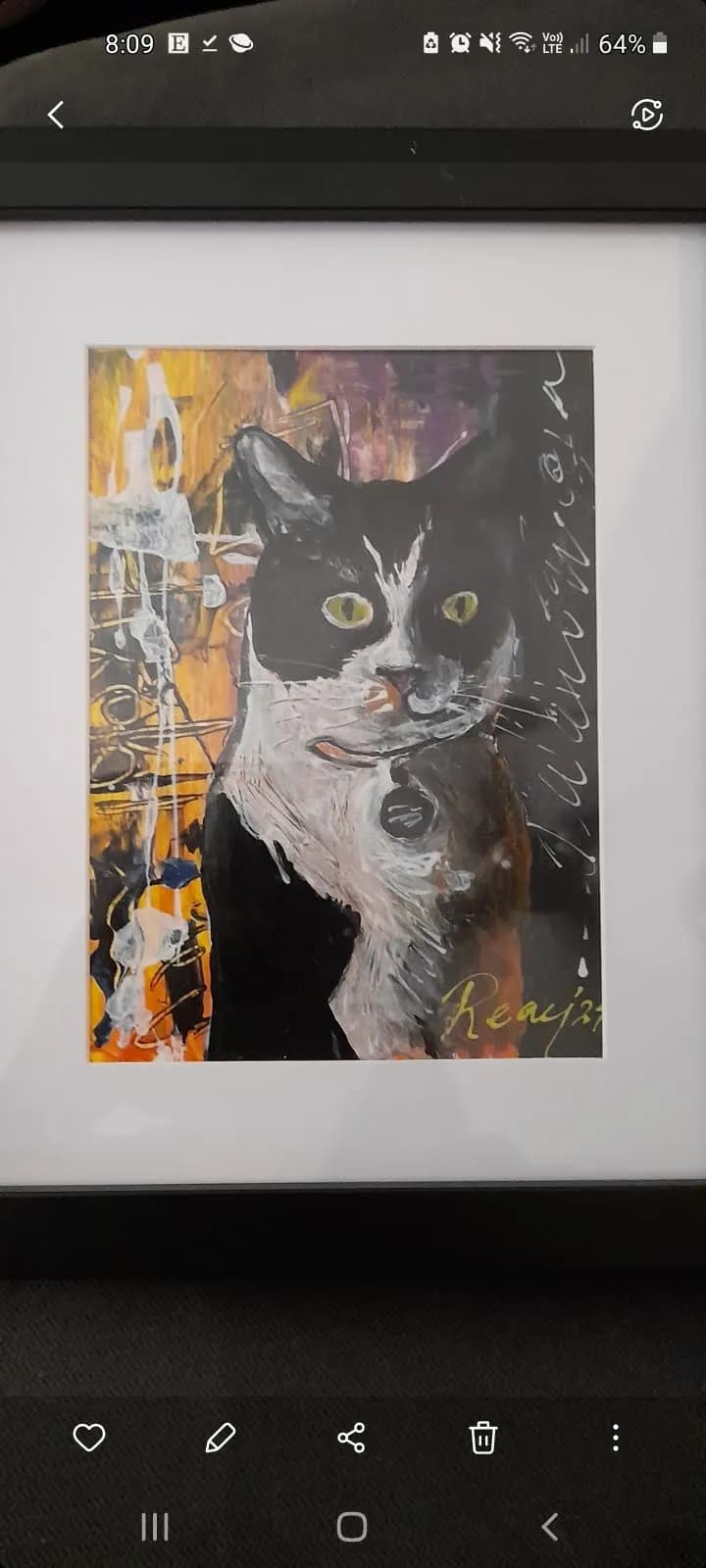 Whimsical Whiskers: A Colorful Abstract Portrait of a Cat