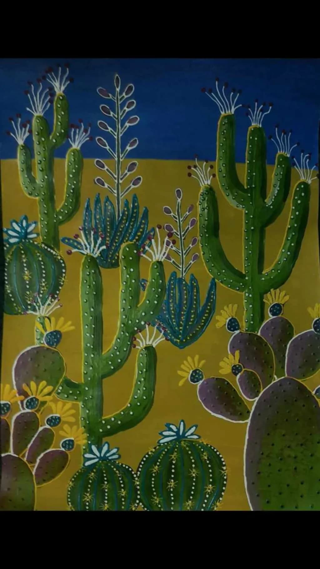 Desert Dreams: A Vibrant Cactus Landscape in Bloom