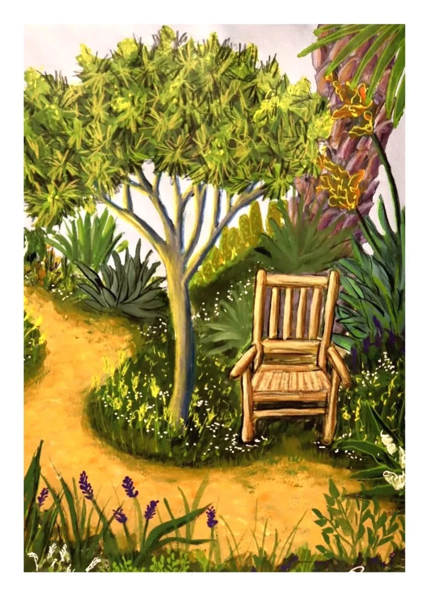 Whispers of Nature: A Serene Garden Retreat with a Rustic Chair