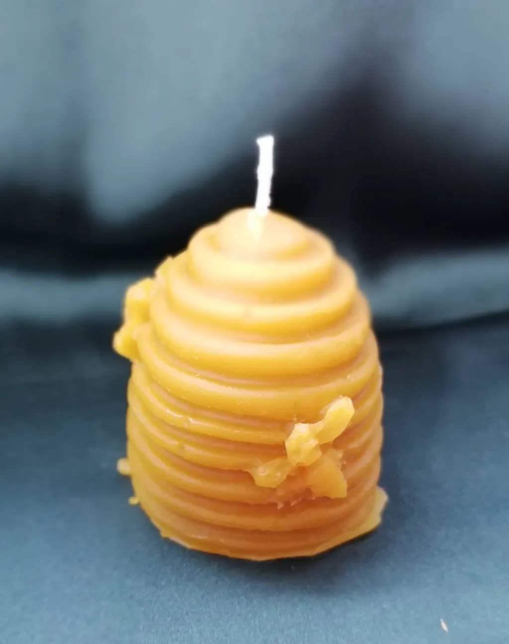 Golden Spiral Beeswax Candle: Handmade Decorative Light for Cozy Ambiance