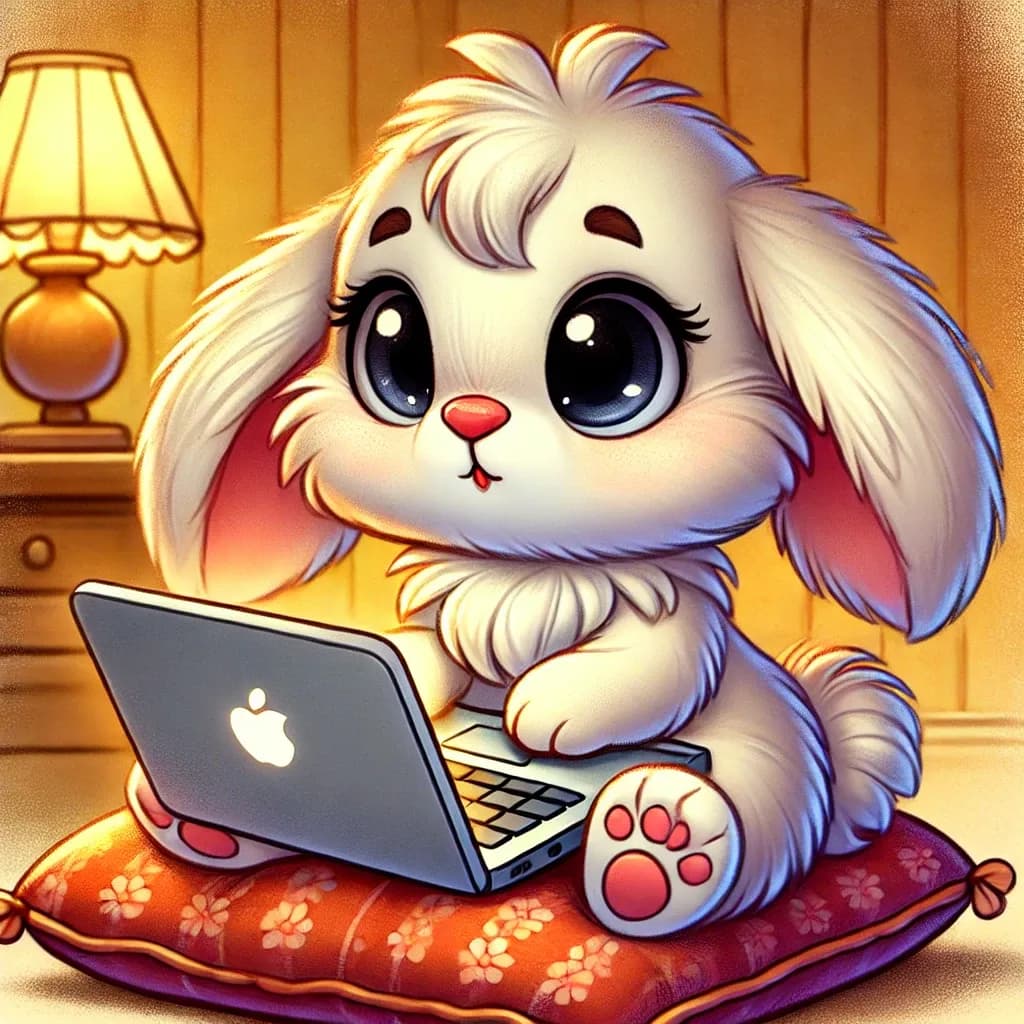 Whimsical Bunny Blogger: A Cozy Digital Dreamscape