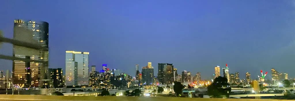 City Lights at Dusk: A Vibrant Urban Landscape Captured in Motion