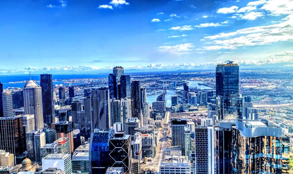 A birds eye view of `The worlds greatest city' Melbourne.