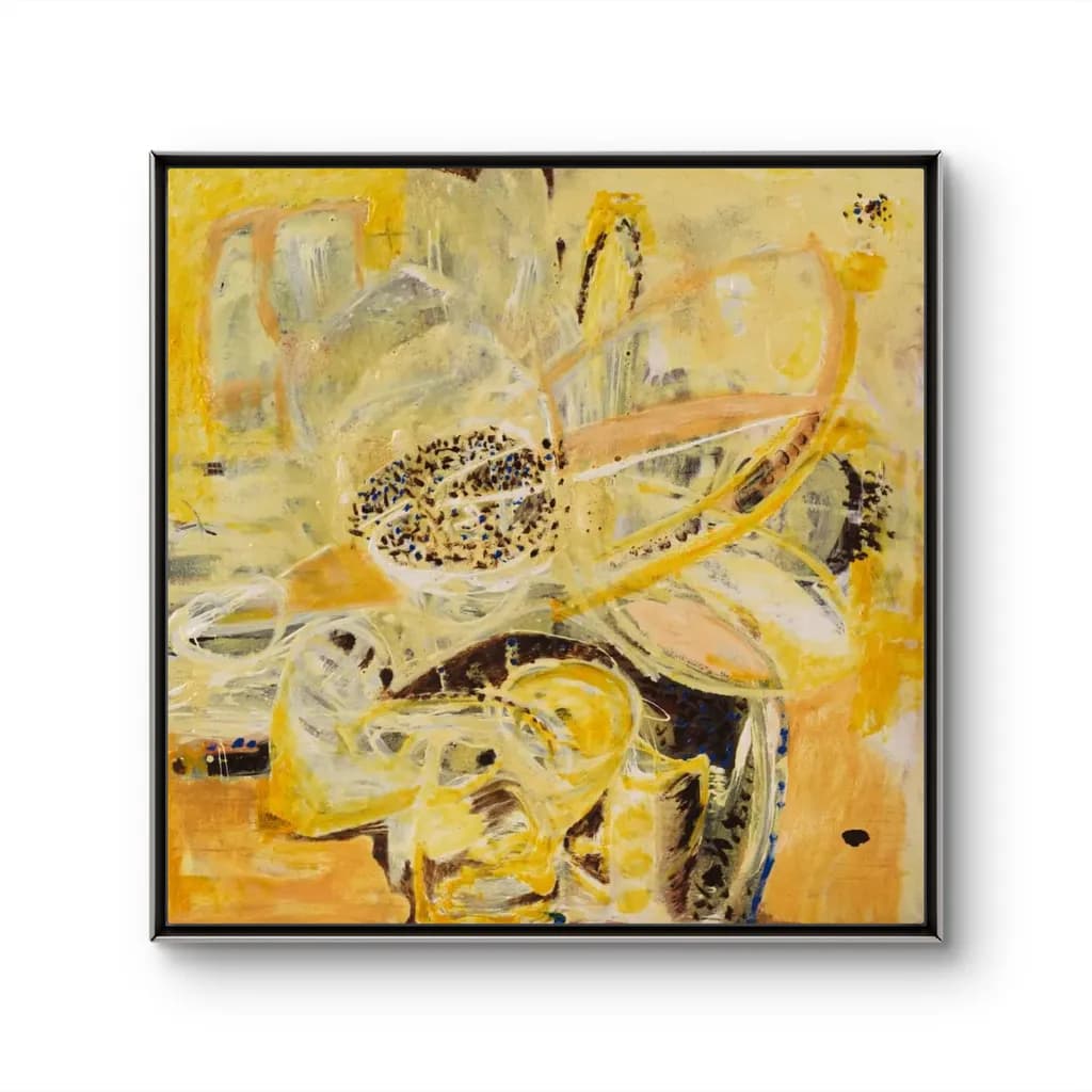 Golden Whispers: An Abstract Floral Journey Through Light and Color