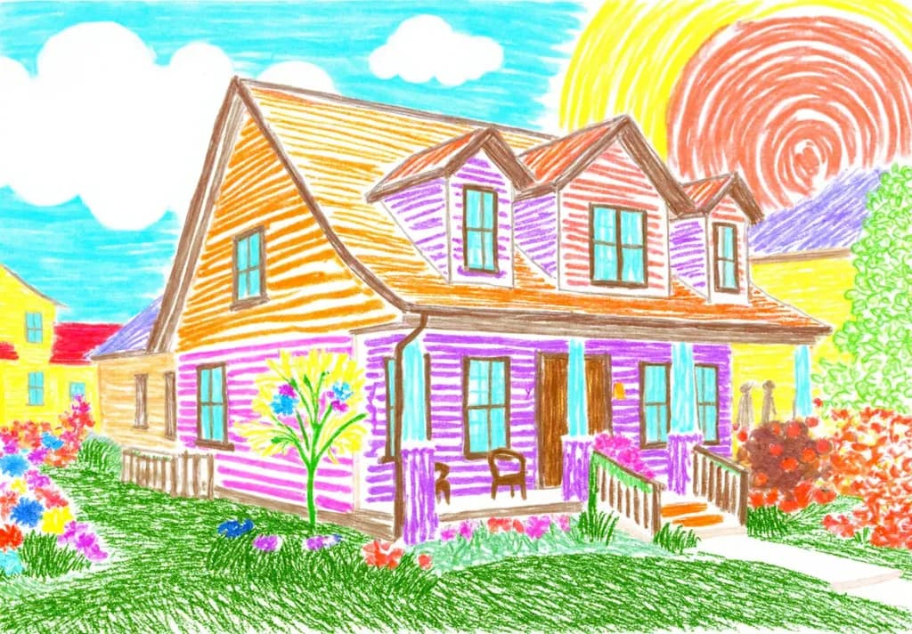 Cheerful Vibrance: A Colorful Landscape of Home and Blooms