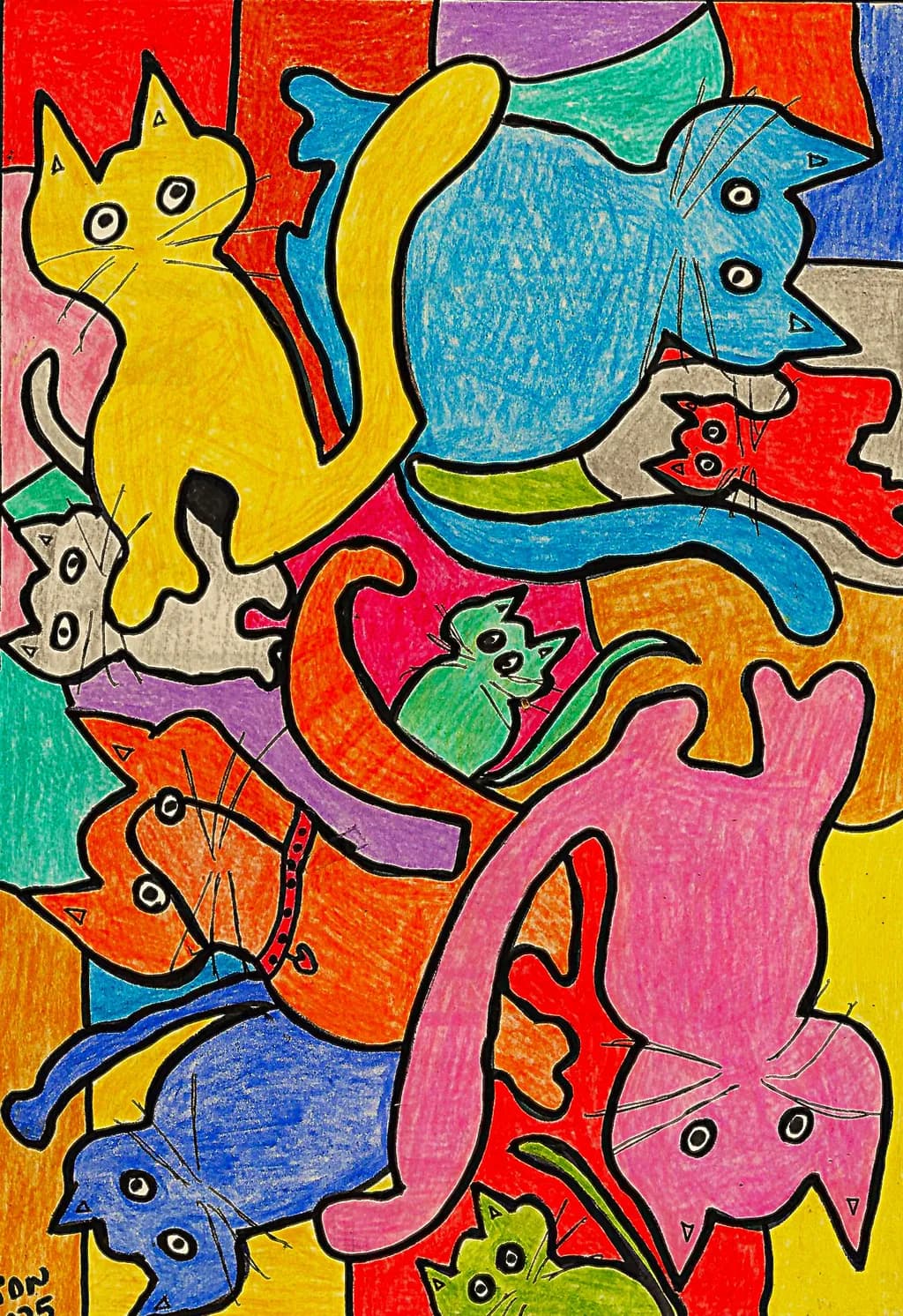 Colorful Cat Tangle