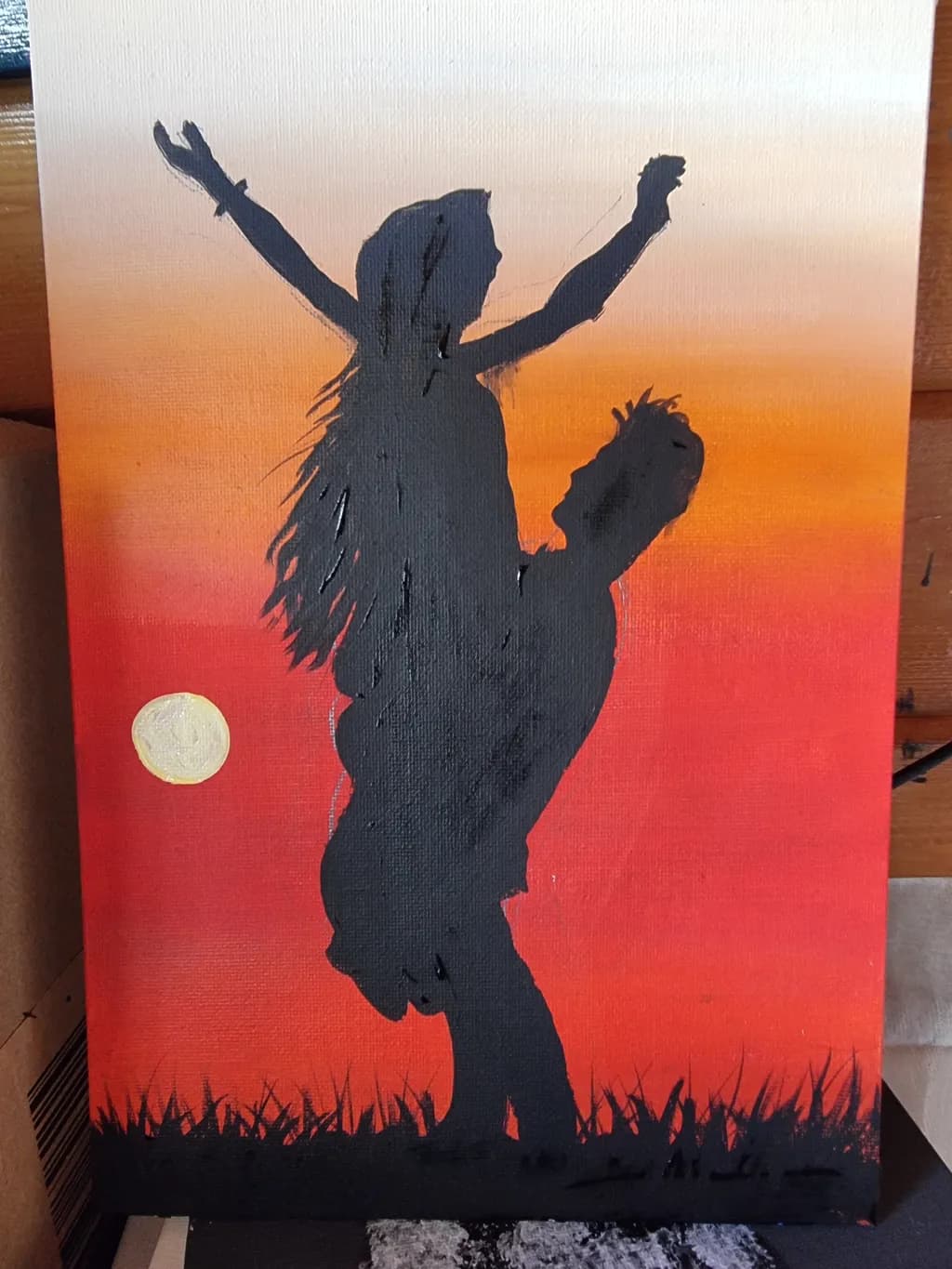 Eternal Embrace: A Silhouette of Joy Against a Sunset Horizon