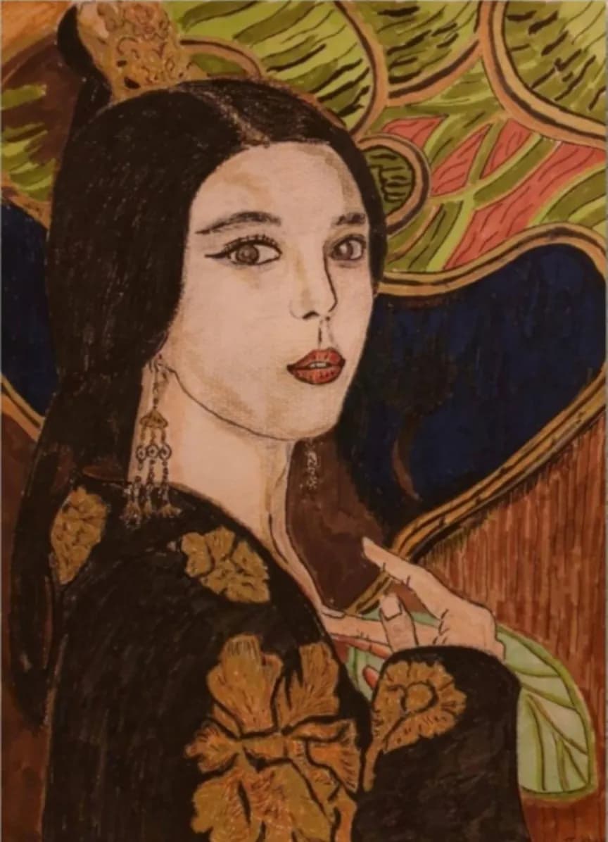 Whispers of Elegance: A Colorful Portrait of Traditional Beauty