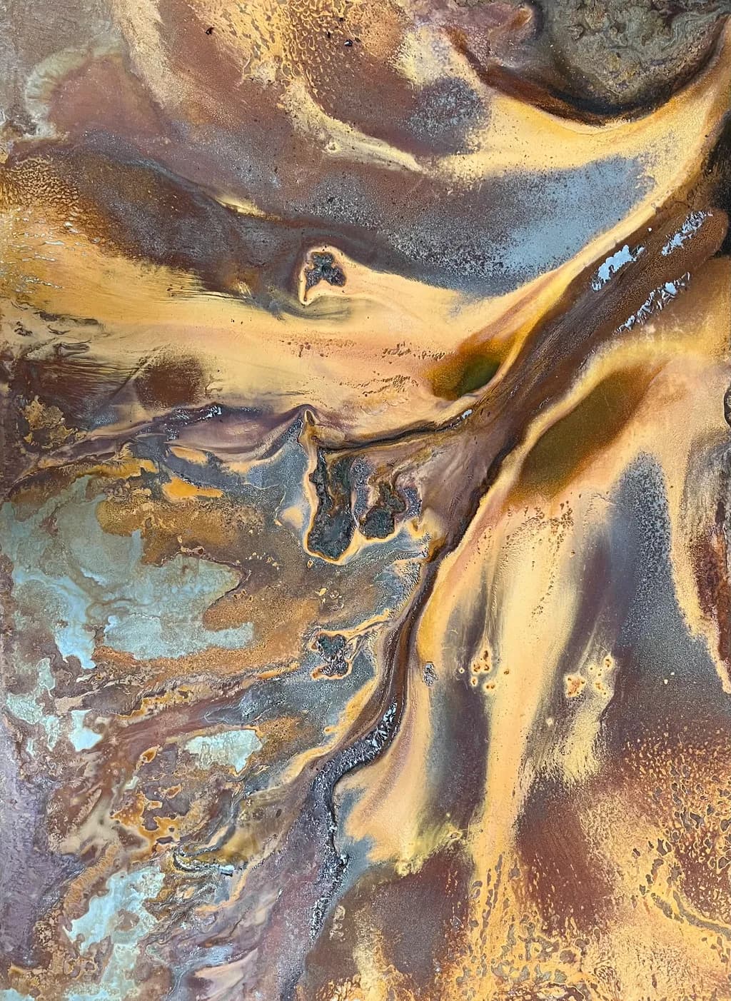 Golden Horizons: A Fluid Dance of Earthy Tones and Textures