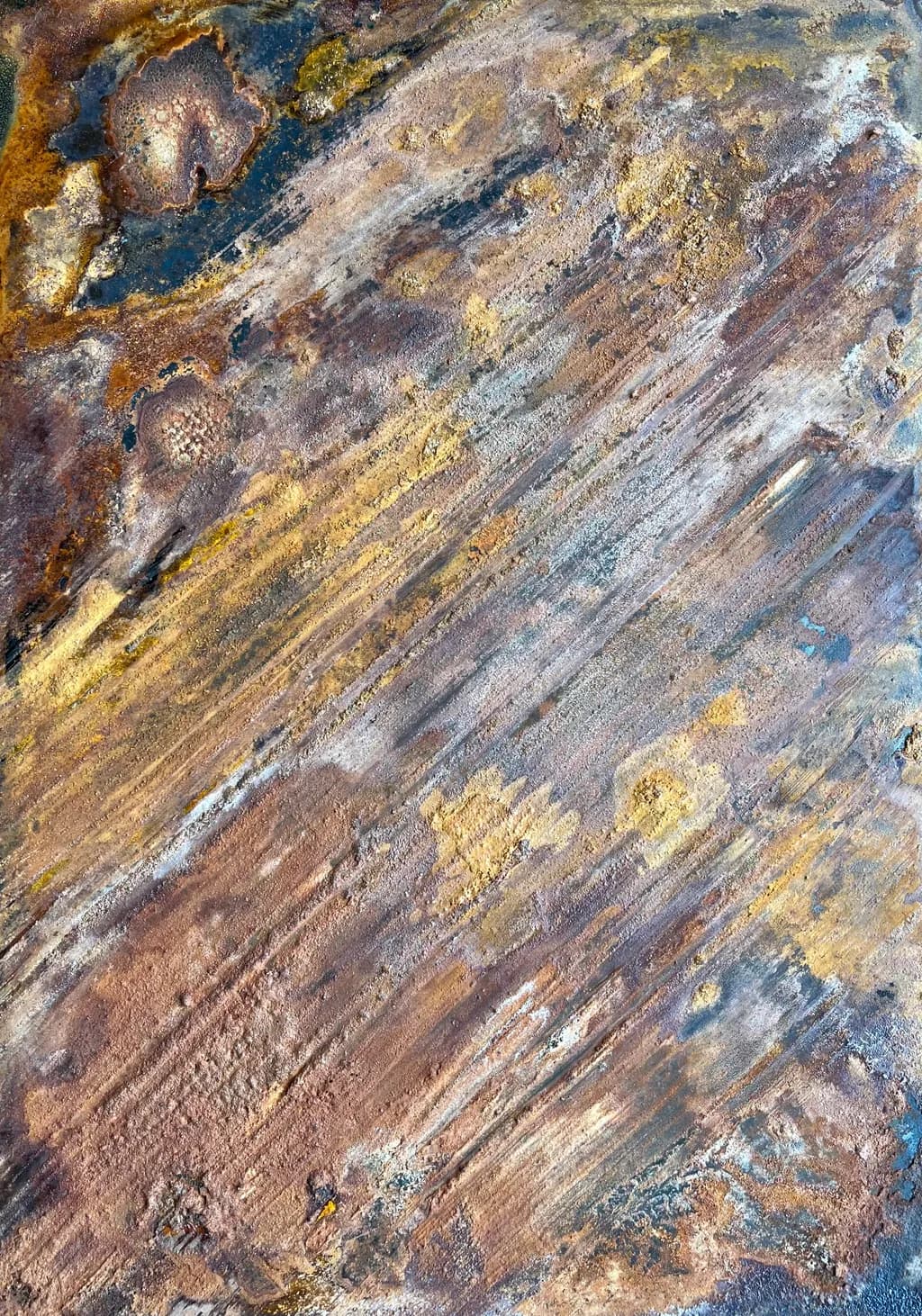 Earthy Metallic Harmony: An Abstract Exploration of Texture and Pattern