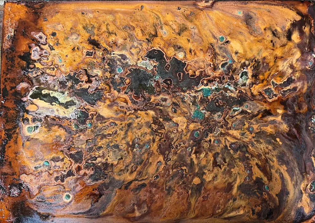 Celestial Copper: A Dance of Earthy Hues and Textures