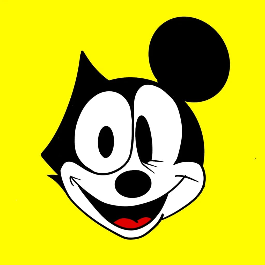 Whimsical Smiles: A Playful Cartoon Character on a Bright Yellow Canvas