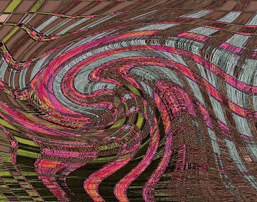 Whirlwind of Color: A Dance of Pink and Earthy Tones in Abstract Harmony