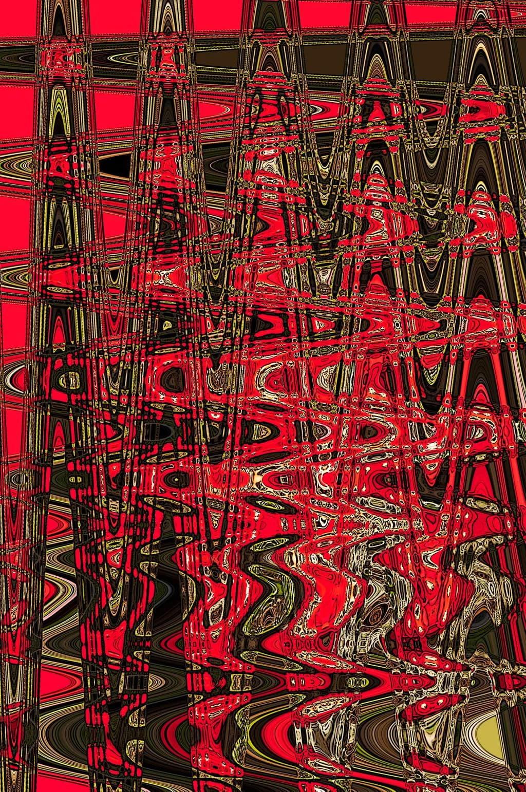 Vibrant Echoes: A Dance of Red and Gold in Abstract Harmony