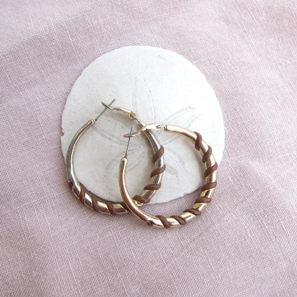 Twisted Elegance: Handcrafted Mixed Metal Hoop Earrings for a Unique Touch