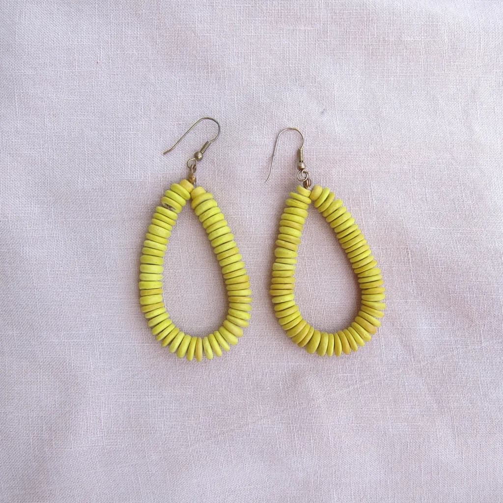 Vibrant Yellow Bohemian Teardrop Earrings: Handmade Stylish Accessory for Every Occasion