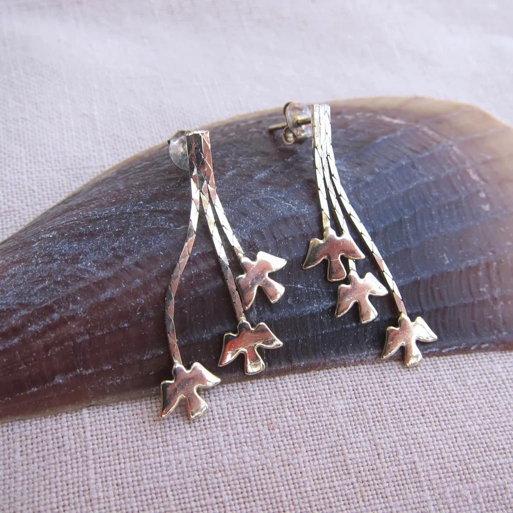 Whimsical Gold Bird Drop Earrings: Nature-Inspired Elegance for Every Occasion