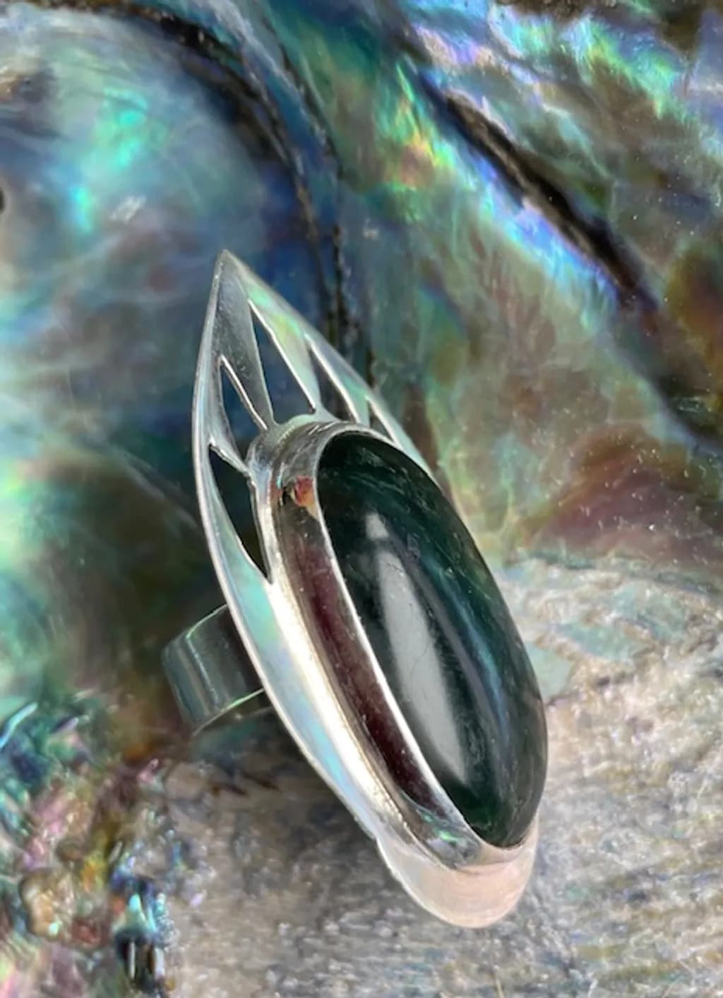 Obsidian Silver Ring