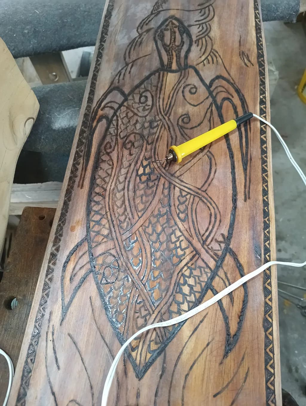 Ethereal Goddess: Intricate Woodburned Artistry Celebrating Nature's Spirit