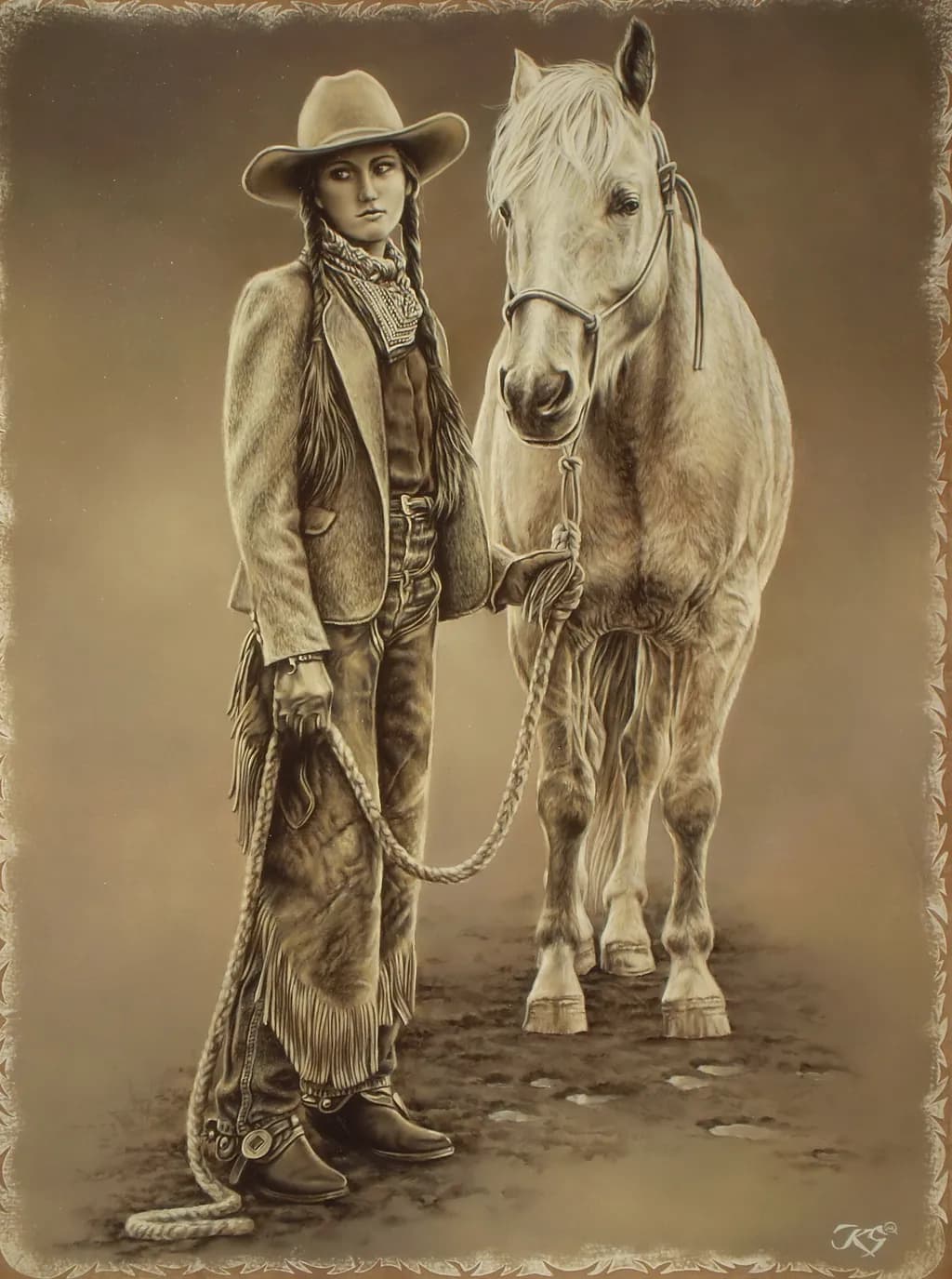 Whispers of the West: A Cowgirl's Bond with Her Horse