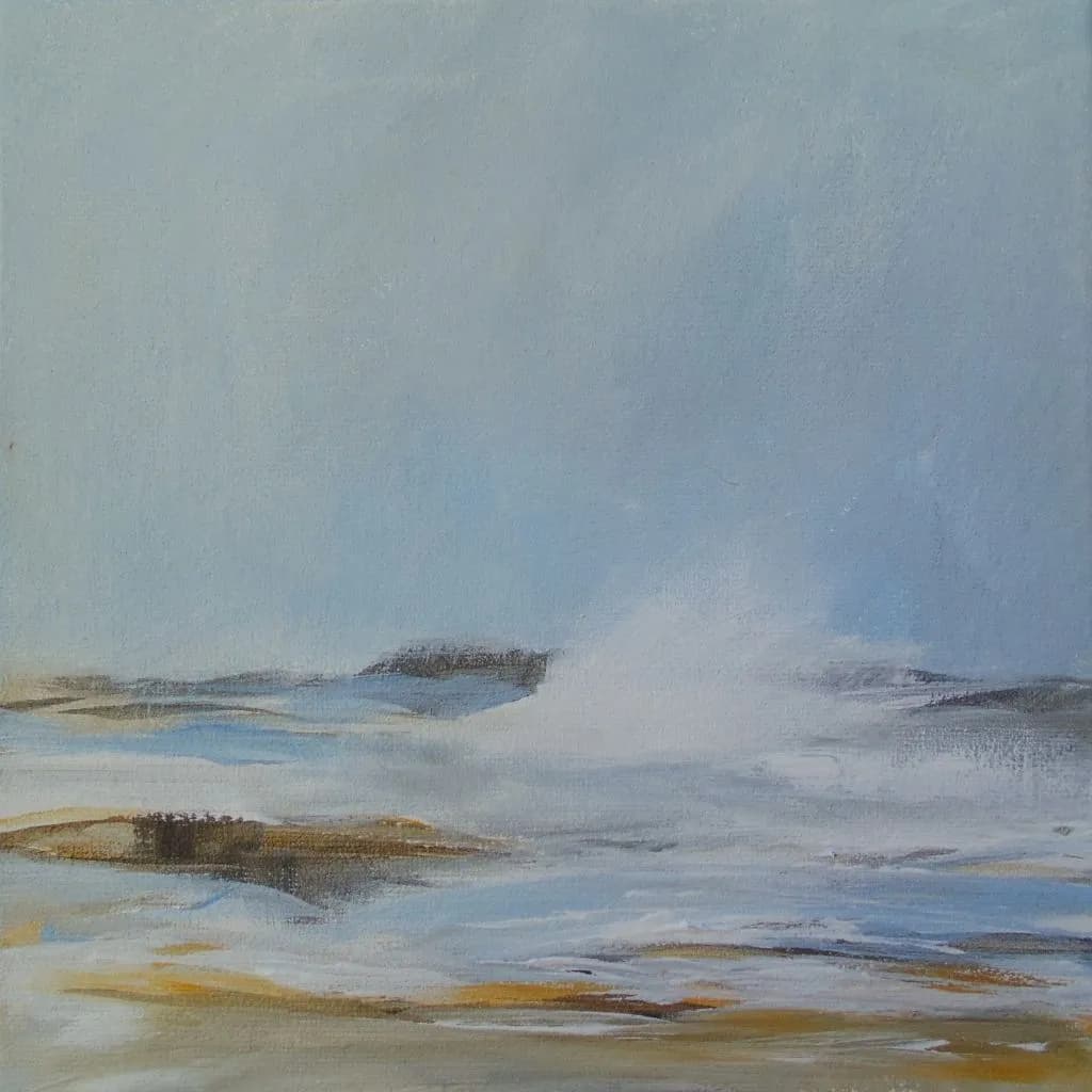 Whispers of the Ocean: A Serene Coastal Landscape in Soft Hues