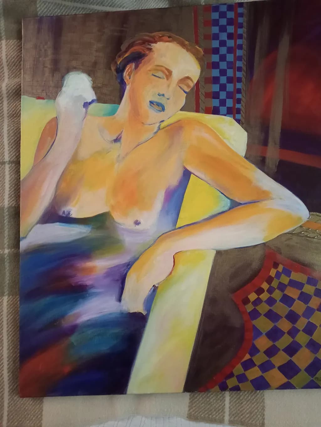 Serene Embrace: A Colorful Journey into Abstract Expressionism