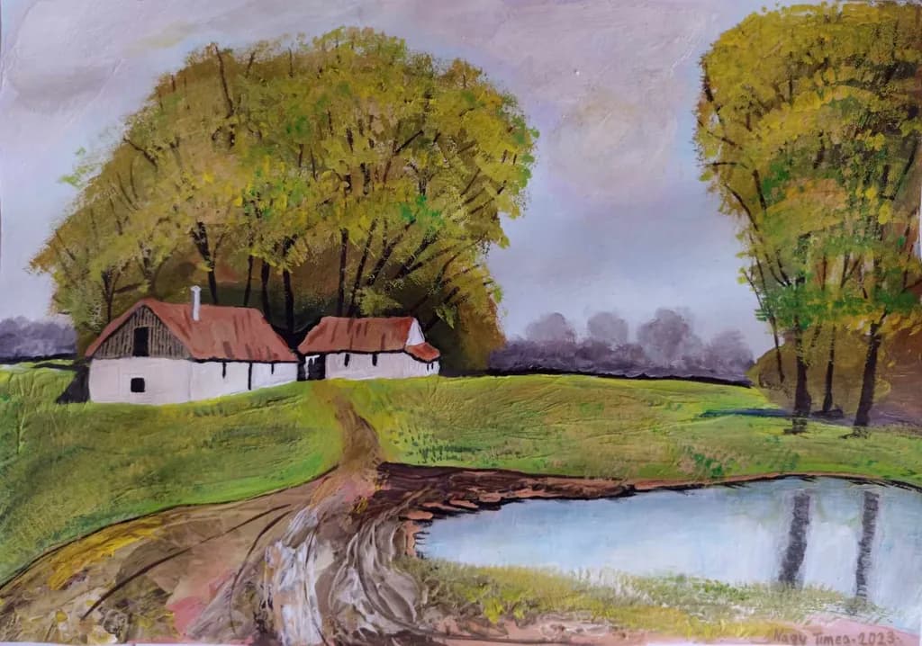 Countryside Pond and Trees