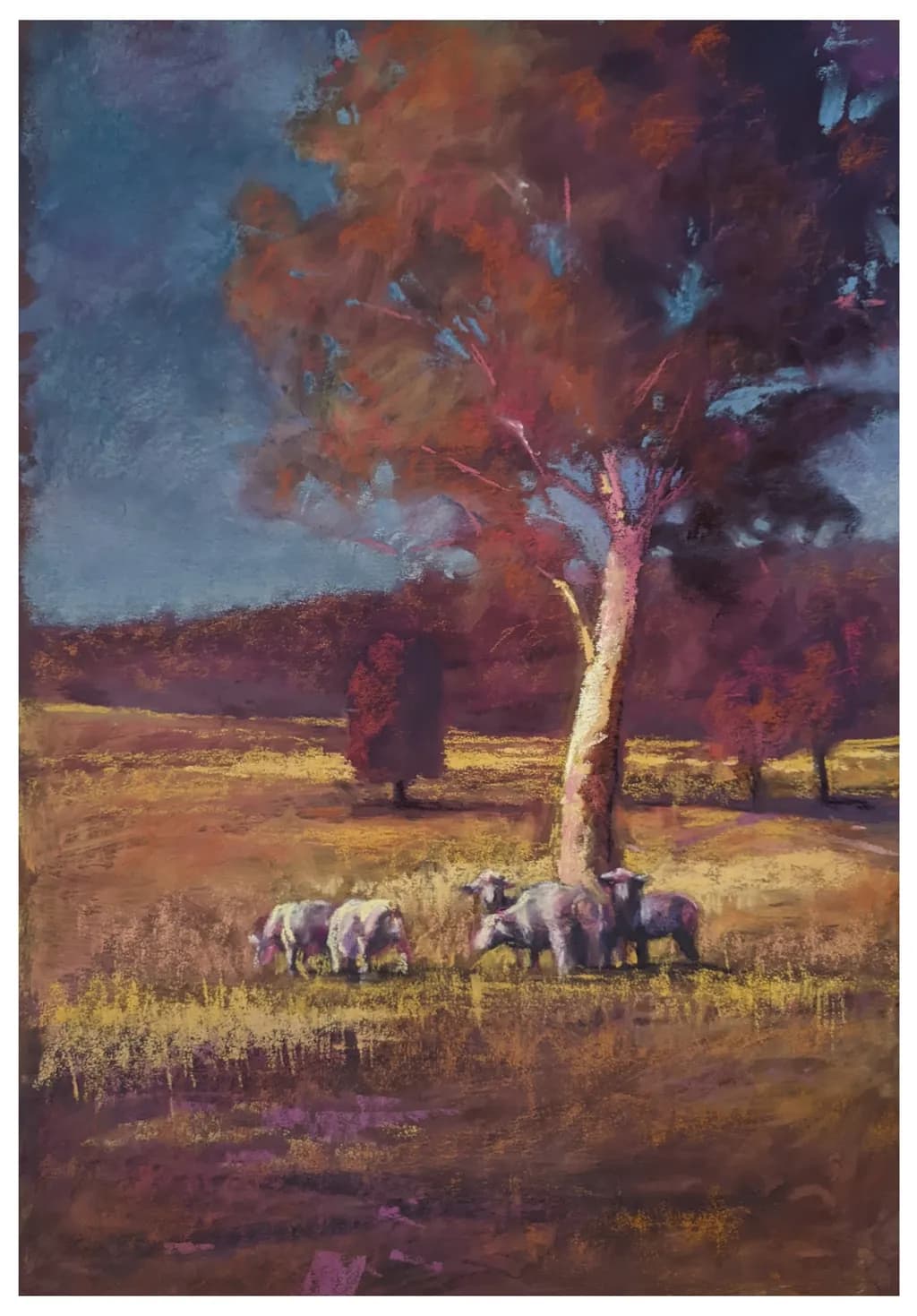 Whispers of Serenity: A Pastoral Landscape with Gentle Creatures and Vibrant Colors