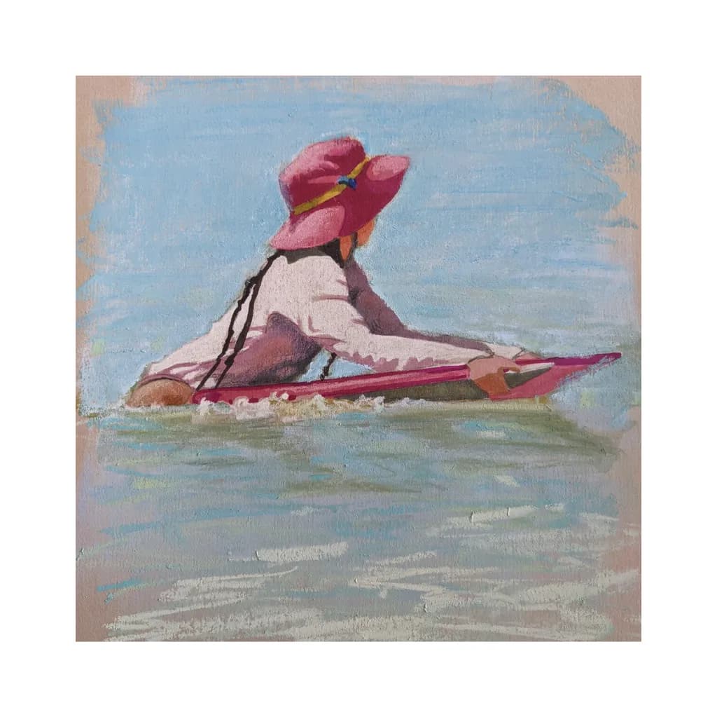 Riding the Waves: A Serene Moment in Pink