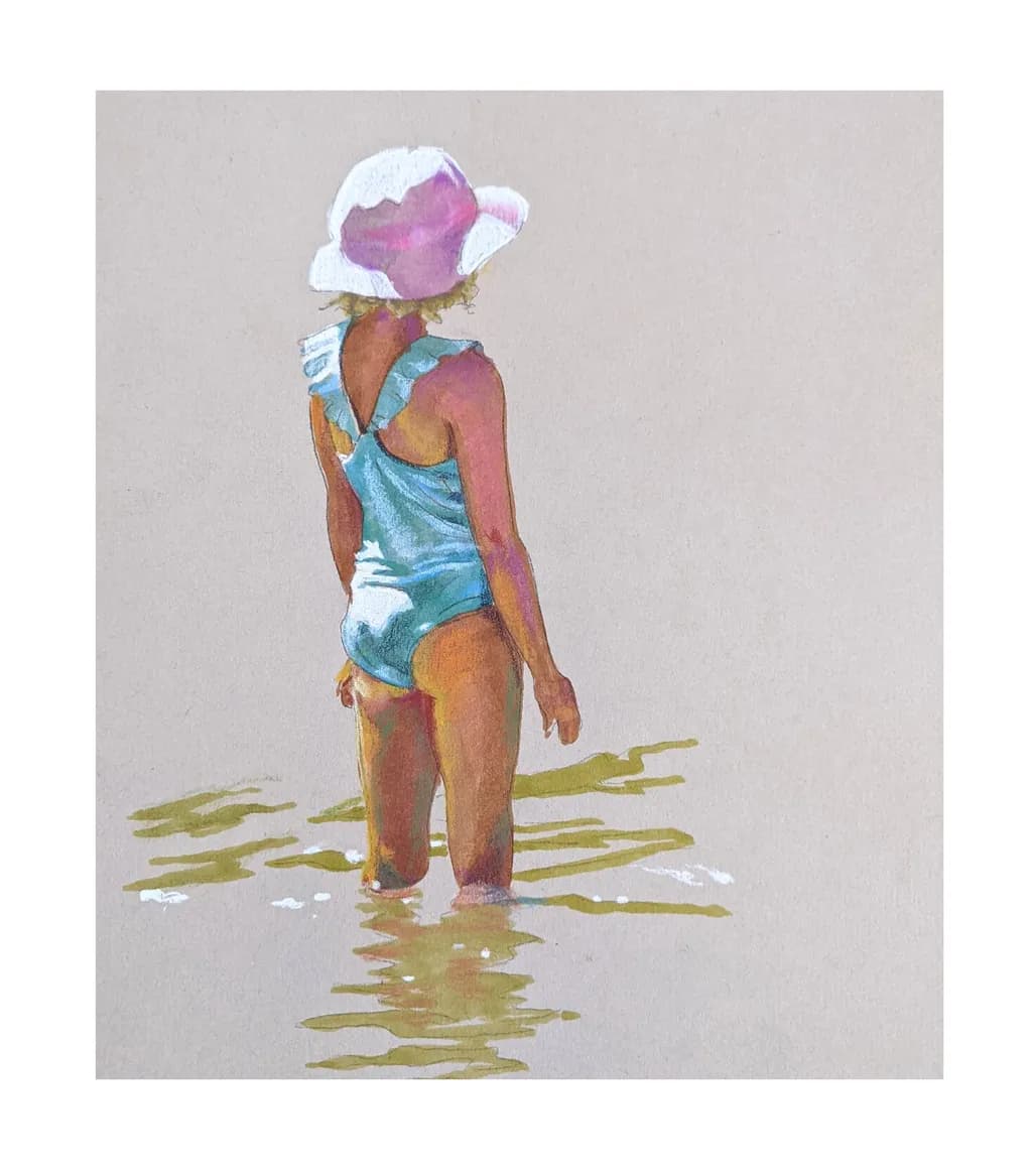 Whispers of Summer: A Child's Joy in Shallow Waters