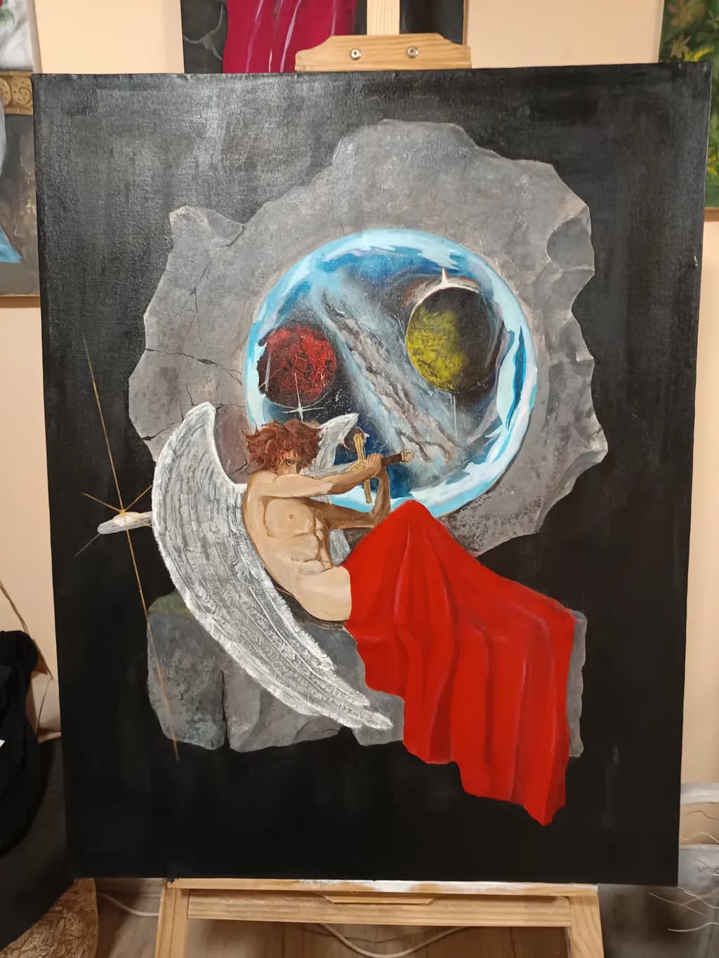 Celestial Embrace: An Angel's Journey Through Cosmic Realms