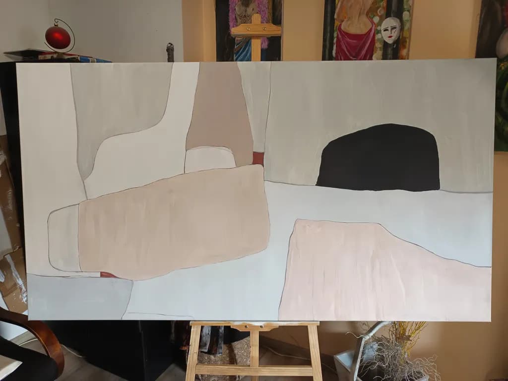 Serene Abstractions: A Harmonious Blend of Soft Tones and Shapes in Contemporary Art