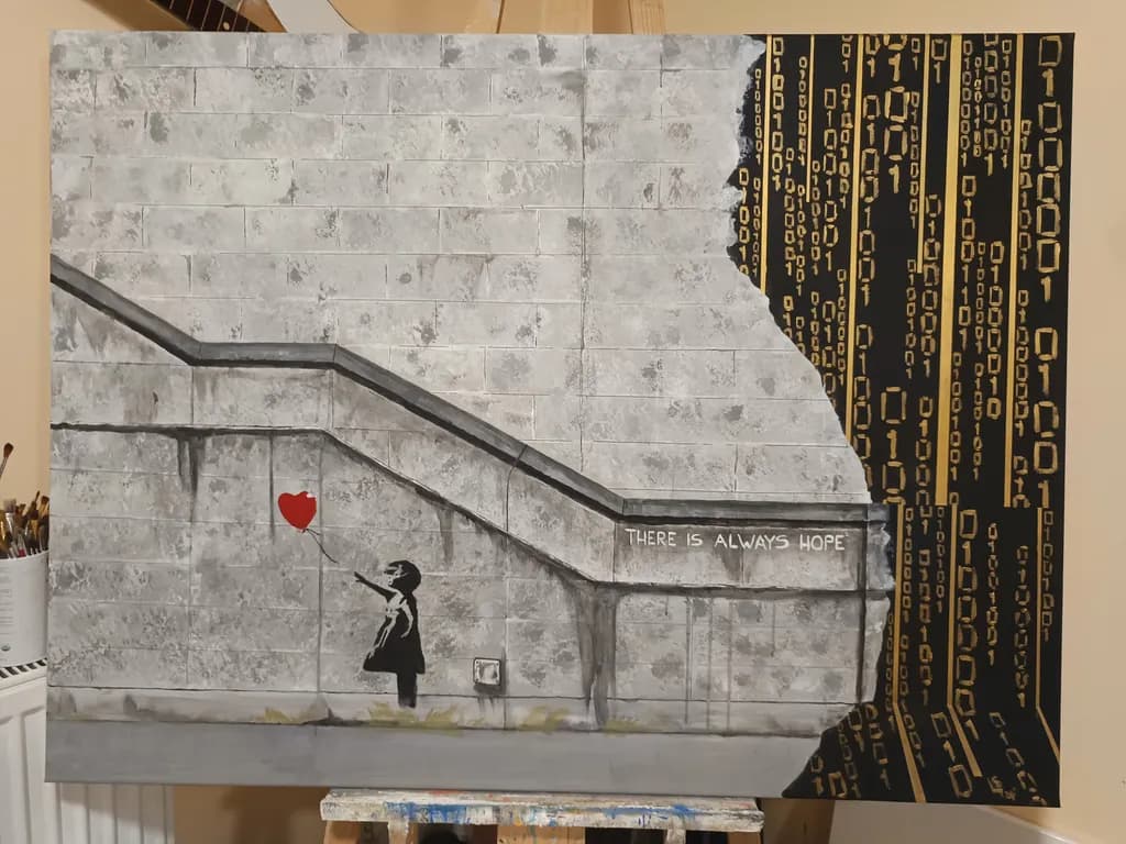 Whispers of Hope: A Girl, a Balloon, and the Echoes of Tomorrow